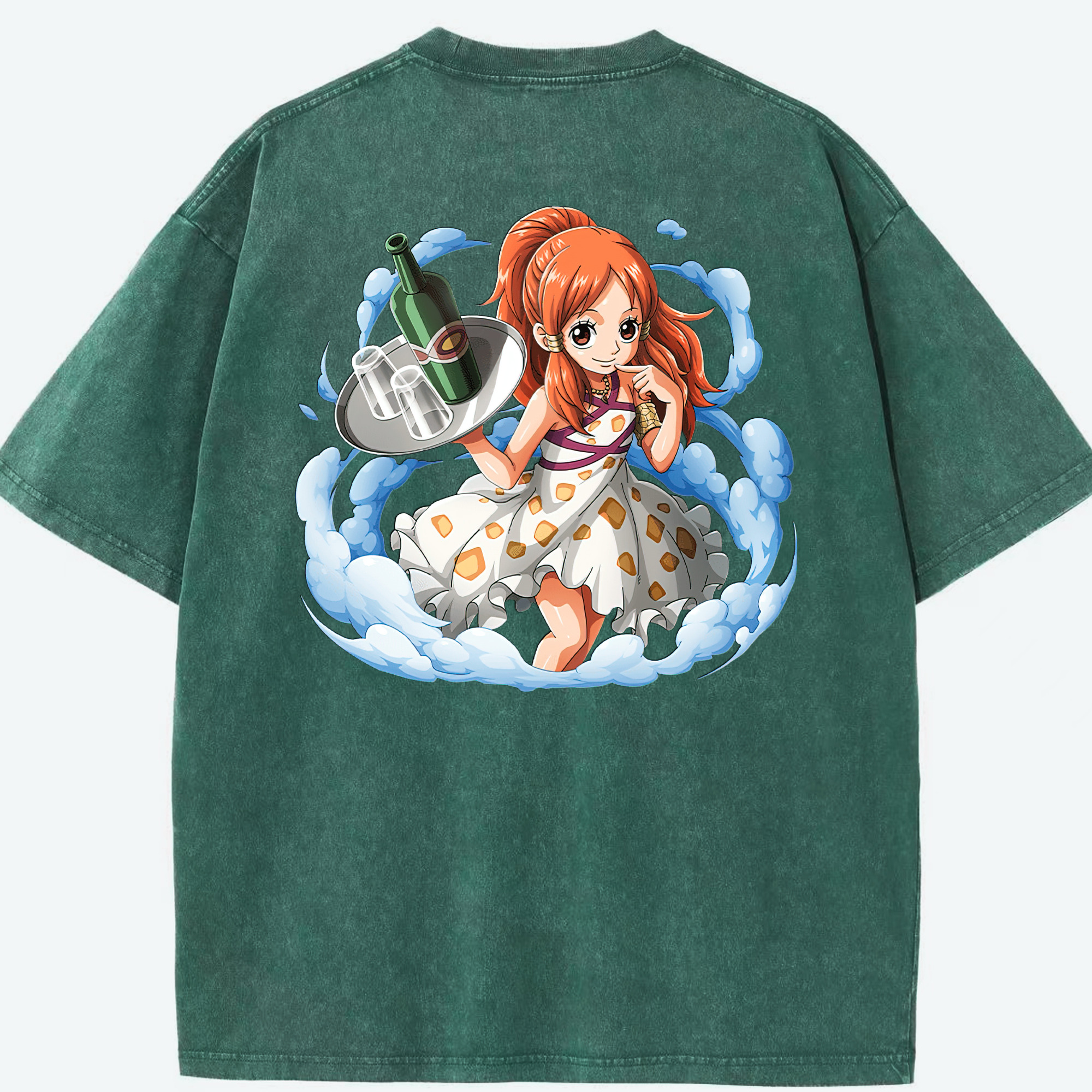 ワンピース ナミ ONE PIECE Nami 綿100% ヴィンテージ風 半袖Tシャツ（背面プリント）